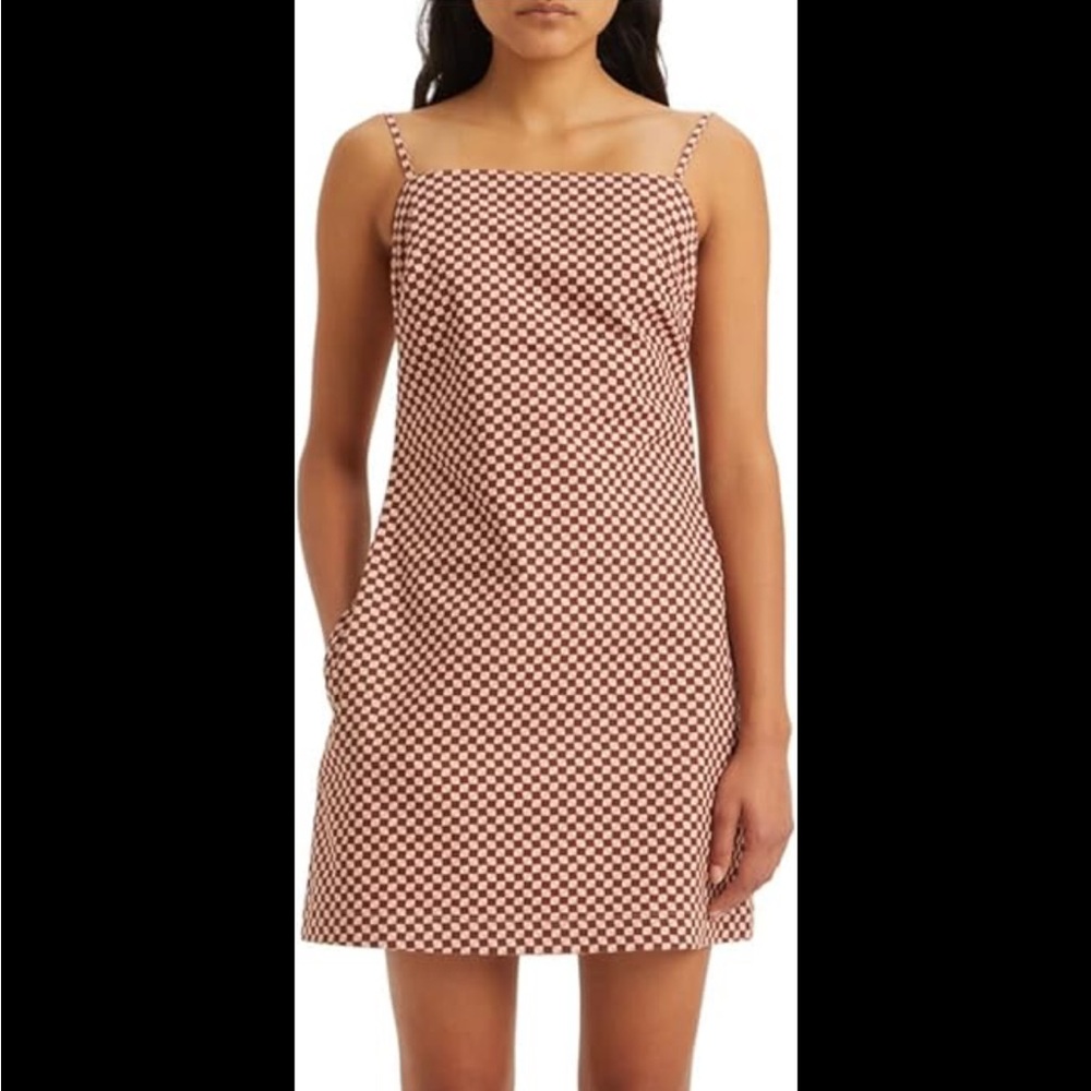 Levi's® Danny Dress Geo Cherry Mahogany Print, 100% Cotton Sleeveless Dress, L